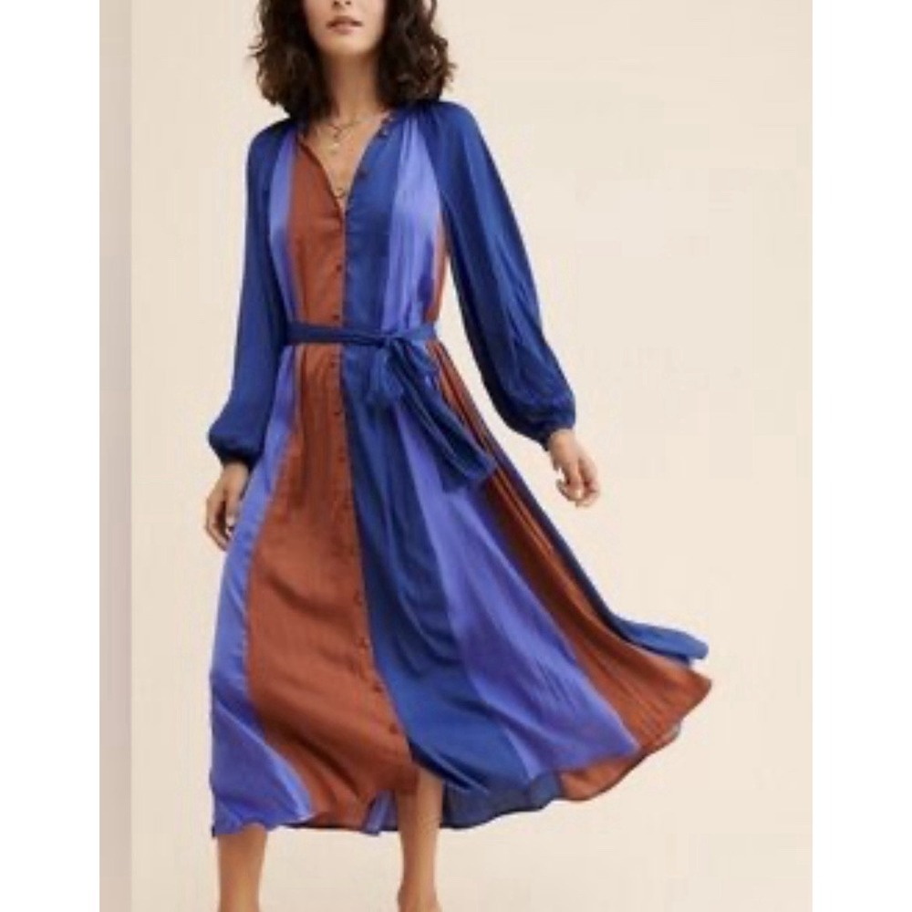Maeve Colorblocked Midi Dress by Anthropologie Women's Medium